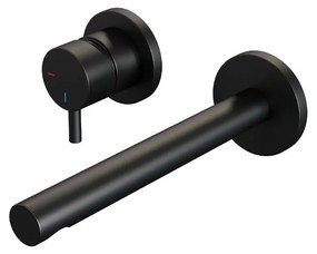 Brauer Black Edition ColdStart wastafelkraan inbouw rechte uitloop en rozetten model B2 zwart mat