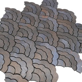 Zelfklevende Mozaïektegels Metaal | Waaier Antraciet | 26,8×28,1 cm | Keuken, Bad &amp; WC