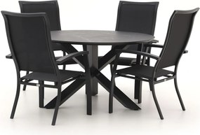 Diningset Bellagio  | 4 personen sintered stone | Tuinset stapelbaar | 5-delig | Kees Smit Tuinmeubelen