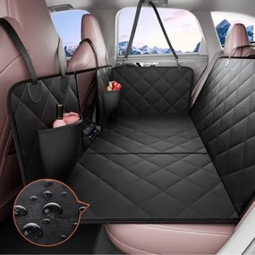 VEVOR Autostoelhoes voor honden, Hondendeken voor de achterbank, Autostoelhoes voor honden met harde onderkant, Hondendeken voor in de auto, 134,5 x 63 cm, 168 kg, incl. gaasvenster, Opbergtas voor auto, SUV, vrachtwagen