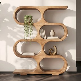 Open Kast Van Mango Hout Hoog - 120x31x150cm.