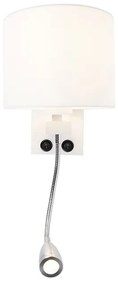 LED Moderne wandlamp wit met witte kap - Brescia Modern E27 rond Binnenverlichting Lamp