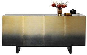 Kare Design Prezioso Dressoir Zwart Goud Staal - 160x45x78cm.