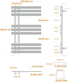 Eastbrook Hurley handdoekradiator 50x80cm 368W zwart mat