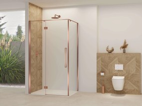 Van Rijn ST07 hoekcabine met helder glas 110x90cm geborsteld koper