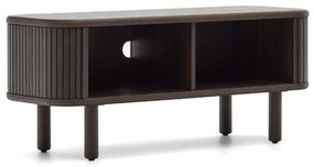 Kave Home Mailen Tv-meubel Hout Met Latjes Schuifdeuren 120 Cm Bruin - 120x40x50cm.