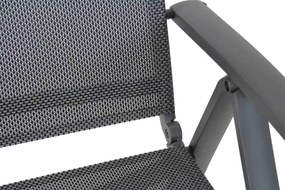 Tuinset 6 personen 220 cm Aluminium/Textileen /Graniet/Aluminium/textileen Grijs Presto Vasto/Graniet