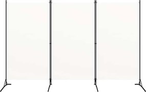 vidaXL Kamerscherm met 3 panelen 260x180 cm stof wit