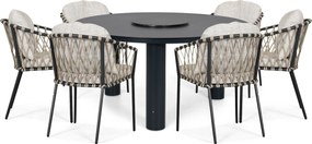 Tuinset 6 personen 150 cm Rope Grijs Lifestyle Garden Furniture Morano/Arancia