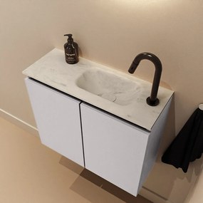 Mondiaz Ture DLux toiletmeubel 60cm cale met wastafel opalo rechts met kraangat