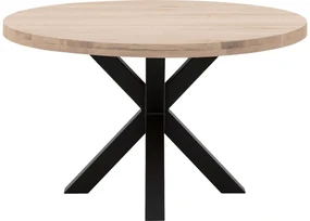 Goossens Eettafel Blade, Strak blad rond 130 x 130 cm 6 cm dik
