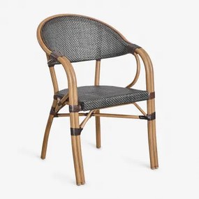 Set Van 2 Stapelbare Tuinstoelen Met Armleuningen In Aluminium Brielle Bistro Bruin – Koffie - Sklum