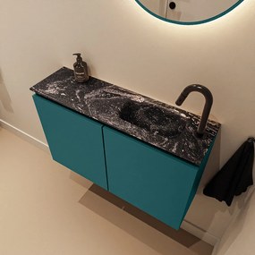 Mondiaz Ture DLux toiletmeubel 80cm smag met wastafel lava rechts met kraangat