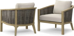 The Outsider Stoel-Bank Loungeset Parkside | 5-zits | Wicker &amp; Acaciahout | The Outsider