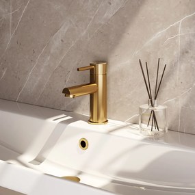 Brauer Stripe wastafelkraan model A met ColdStart messing geborsteld PVD