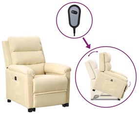 vidaXL Sta-opstoel verstelbaar stof crèmekleurig