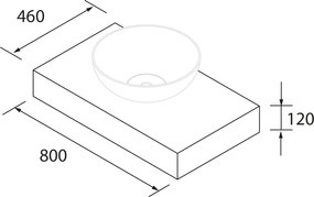 Muebles Hoyo wastafelblad 80cm walnoot