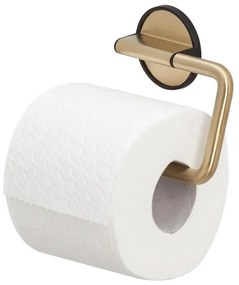 Tiger Tune Toiletrolhouder - zonder klep - zelfklevend - geborsteld messing/zwart 1326535646