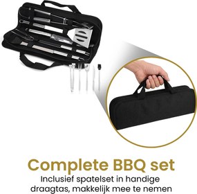 Alora Houtskool Barbecue– Compacte Grill met Warmhoudrek en Spatelset