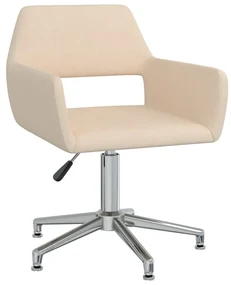 vidaXL Eetkamerstoelen 2 st draaibaar stof crèmekleurig