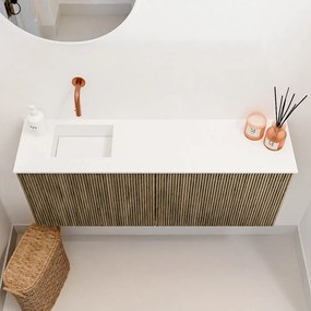 Mondiaz Joya 100cm toiletmeubel dusk met wastafel faye links zonder kraangat talc