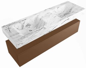 Mondiaz Alan DLux badmeubel 150cm rust 1 lade met wastafel glace dubbel 2 kraangaten