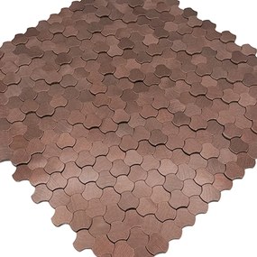 Zelfklevende Mozaïektegels Metaal | Driepas 3D Koper | 30,5×29,6 cm | Keuken, Bad &amp; WC