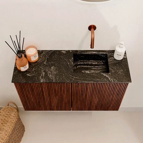 Mondiaz Joya DLux 70cm toiletmeubel ruby met wastafel faye rechts zonder kraangat lava