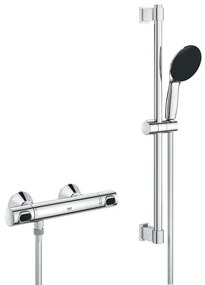 GROHE Precision Flow QuickFix Doucheset - douchekraan thermostatisch - met koppelingen - met glijstangset - 60cm - met handdouche - 1 straalsoort - chroom 34800001