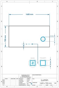 Gliss Design Lumin spiegel met LED-verlichting 160x70cm