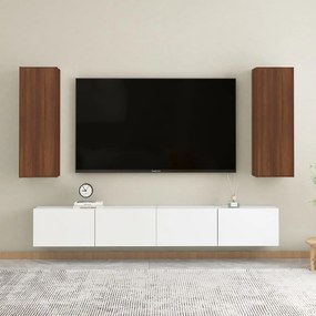 vidaXL Tv-meubelen 2 st 30,5x30x90 cm bewerkt hout bruineikenkleurig