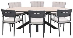 Garden Impressions Dane tuinset 7-delig - Tulli tuintafel 220x115xH75 cm - light teak vironwood