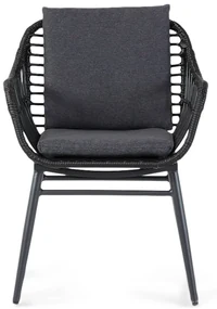 Tuinstoel Aluminium/wicker Zwart Coco Leonardo