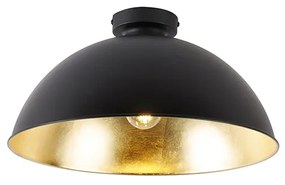 Plafondlamp zwart met goud 42 cm verstelbaar - Magnax