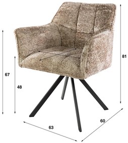 Velvet Eetkamerstoel Draaibaar Zand