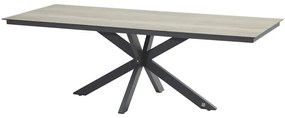 4 Seasons Outdoor Minerva tafel met HPL woodlook blad 220 x 95 cm *Showroommodel  Tuintafel    antraciet weerbestendig