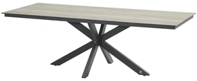 4 Seasons Outdoor Minerva tafel met HPL woodlook blad 220 x 95 cm *Showroommodel  Tuintafel    antraciet weerbestendig