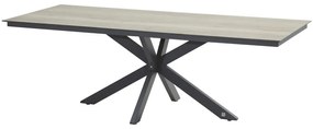 4 Seasons Outdoor Minerva tafel met HPL woodlook blad 220 x 95 cm  Tuintafel    antraciet weerbestendig