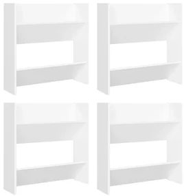 vidaXL Wandschoenenkasten 4 st 60x18x60 cm spaanplaat wit