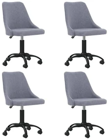 vidaXL Eetkamerstoelen 4 st draaibaar stof lichtgrijs