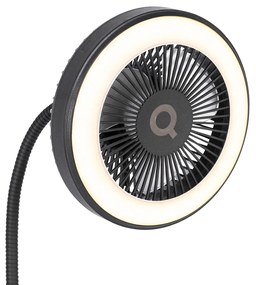 Vloerventilator zwart incl. LED dimbaar 2-lichts - Dores Modern Binnenverlichting Lamp