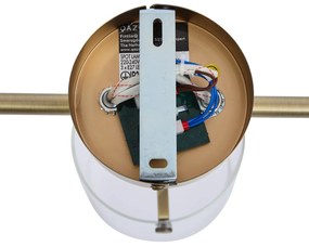 Design plafondspot brons met helder glas 3-lichts - Domo