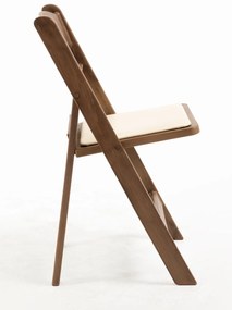 Pak 4 opvouwbare Gala stoelen met kussen met houteffect