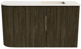 Mondiaz Joya DLux 70cm toiletmeubel ronding links shadow met wastafel faye rechts zonder kraangat meli