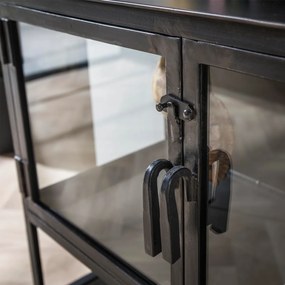 Dressoir Met Glazen Deuren - 180x40x80cm.