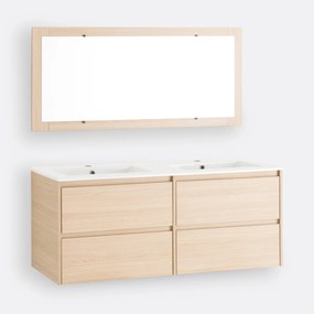 Wandmeubel voor wwastafel + spiegel L120cm, Nirio