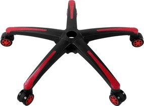 VEVOR Vervangende bureaustoelbasis, 28 inch, 2500 lbs statische belasting, robuuste universele computerstoelbasis met 5 wielen en versterkte poten, vervangende bureaustoelbasis, zwart + rood