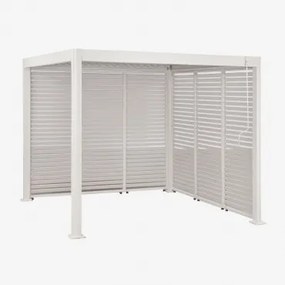 Bioclimatische Aluminium Pergola Met Lamellen En Zijpanelen Druvia Gardenia Wit & 3 X 3 M - Sklum