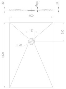 Polysan Treneca douchebak 120x80cm wit mat
