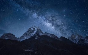 Kunstfotografie Milky way over Ama Dablam, Sagarmatha NP, Nepal, Weerakarn Satitniramai, (40 x 24.6 cm)